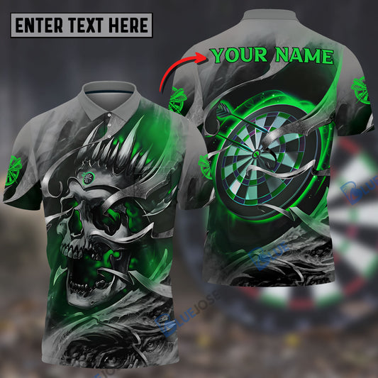 BlueJose Green Skull Dartboard Personalized Name Shirt