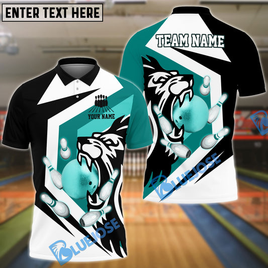 BlueJose Bowling And Pins Tiger Bowl Customized Name 3D Shirt (4 Colors)