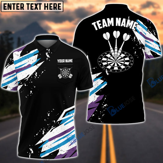 BlueJose Blue And Black Darts Personalized Name, Team Name Shirt