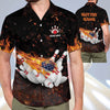 BlueJose Flame Bowling Gutter Gang Personalized Name Hawaiian Shirt