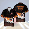 BlueJose Flame Bowling Gutter Gang Personalized Name Hawaiian Shirt