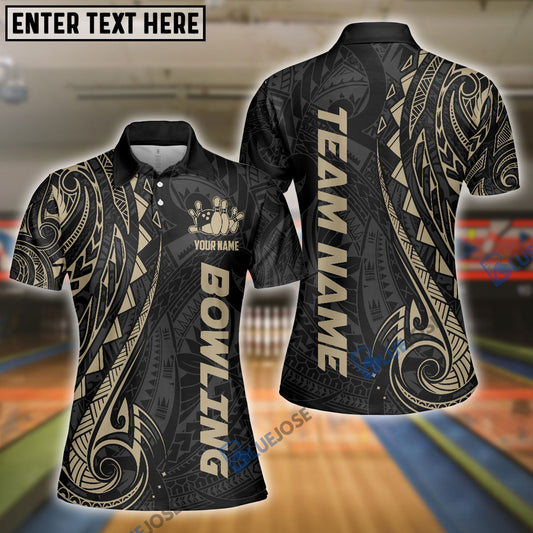 BlueJose Bowling And Pins Maori Customized Name 3D Shirt for Women