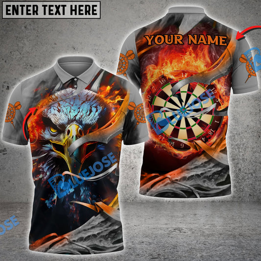 BlueJose Darts Flame Eagle Personalized Name Shirt