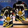 BlueJose Bowling and Pins Colorful Thunder Power Personalized Name Team Name 3D Shirt (5 Colors), Personalized Shirts For Bowling Players