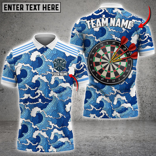 BlueJose Darts Tsunami Personalized Name, Team Name Shirt (4 Colors)