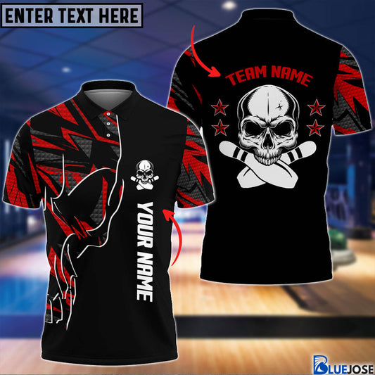 BlueJose Skull Bowling and Pins Multicolor Personalized Name Team Name 3D Shirt