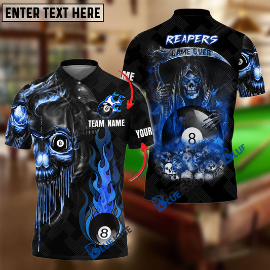 BlueJose Billiards Ball 8 Reapers Game Over Personalized Name, Team Name Shirt (6 Colors)