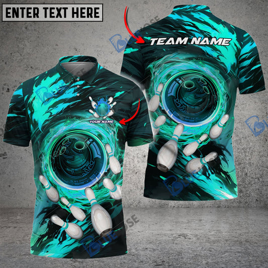 BlueJose Bowling And Pins Maximum Motivation Customized Name 3D Shirt (5 Colors)