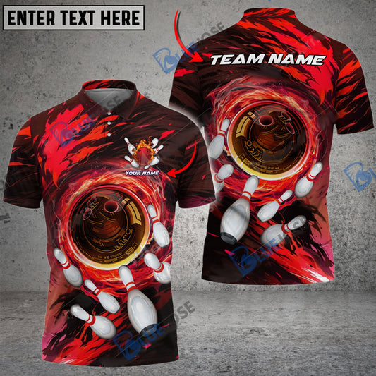 BlueJose Bowling And Pins Maximum Motivation Customized Name 3D Shirt (5 Colors)
