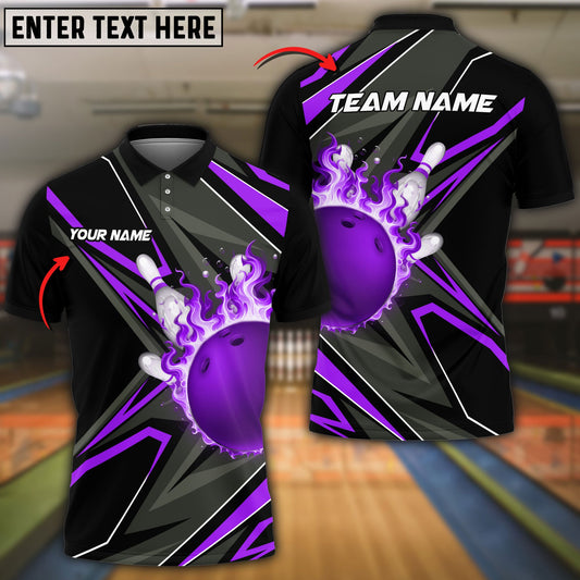 BlueJose Bowling And Pins Shockwave Customized Name 3D Shirt (6 Colors)