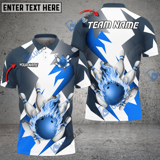 BlueJose Bowling And Pins Absolute Strength Customized Name 3D Shirt (5 Colors)