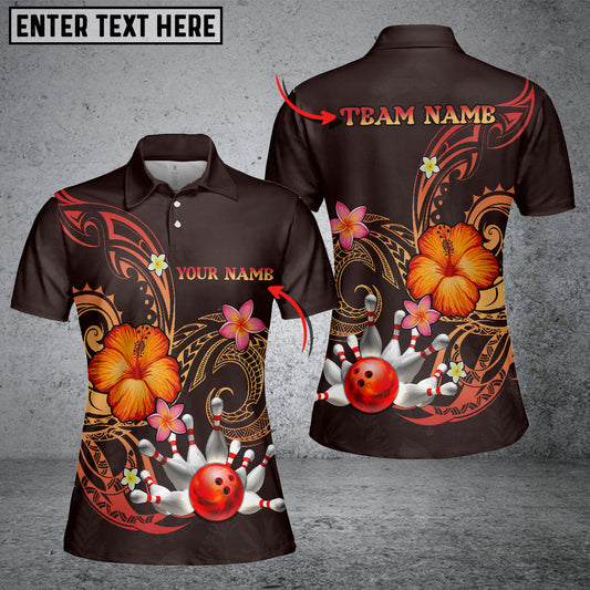 BlueJose Bowling Ball And Pins Flower Pattern Premium Customized Name 3D Shirt