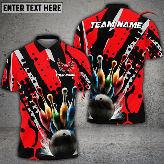 BlueJose Bowling And Pins Eagle Wings Customized Name 3D Shirt ( 6 Colors)