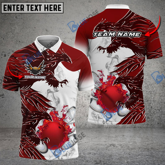 BlueJose Bowling And Pins Hell Eagle Customized Name 3D Shirt (6 Colors)