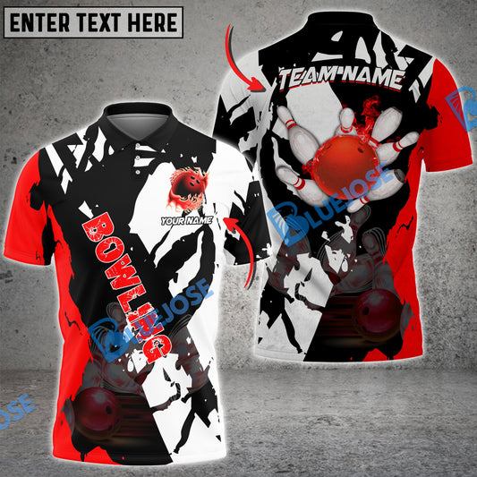BlueJose Bowling And Pins Cracks Of Time Customized Name 3D Shirt ( 6 Colors)