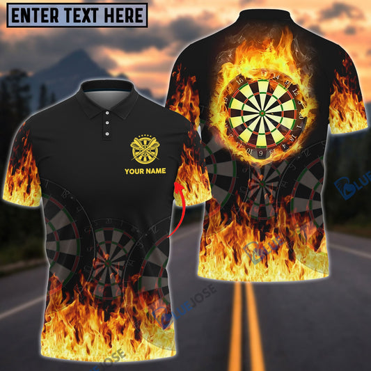 BlueJose Darts Flame Personalized Name Shirt
