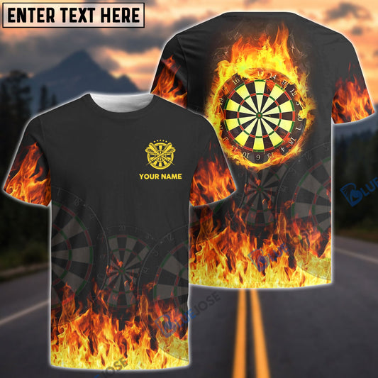 BlueJose Darts Flame Personalized Name Shirt