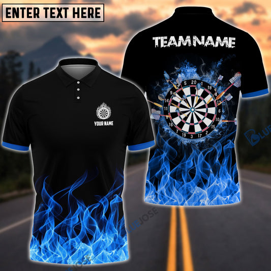 BlueJose Fire Dartboard Personalized Name, Team Name Shirt (4 Colors)