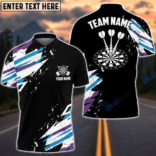 BlueJose Blue And Black Darts Personalized Name, Team Name Shirt