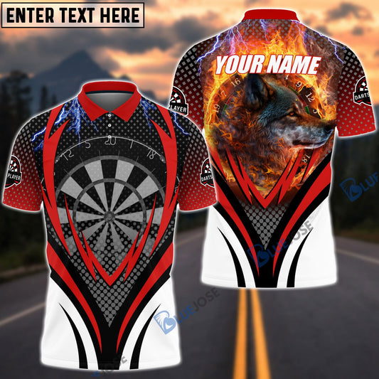 BlueJose Wolf And Darts Personalized Name Shirt