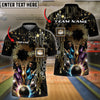 BlueJose Bowling And Pins Electric Pattern Customized Name 3D Shirt ( 6 Colors)