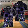 BlueJose Bowling And Pins Electric Pattern Customized Name 3D Shirt ( 6 Colors)
