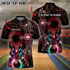 BlueJose Bowling And Pins Electric Pattern Customized Name 3D Shirt ( 6 Colors)