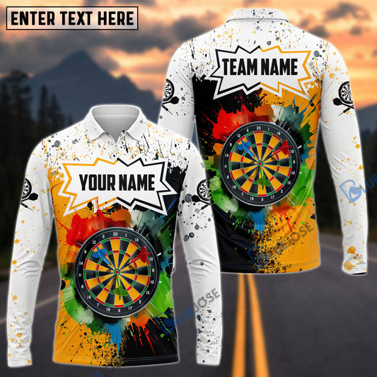 BlueJose Black And Orange Darts Personalized Name, Team Name Shirt
