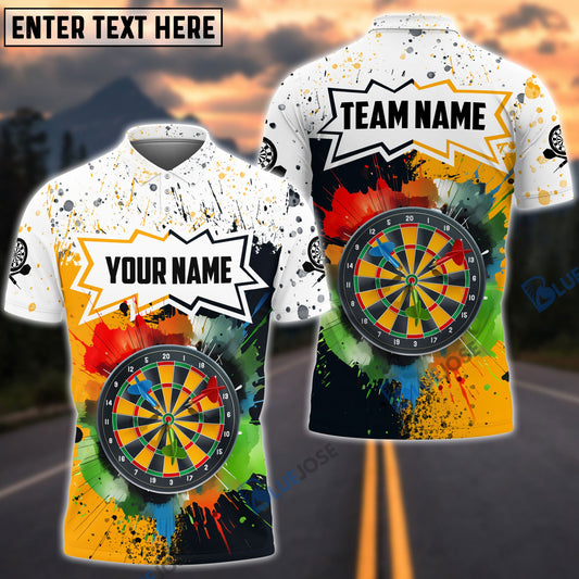 BlueJose Black And Orange Darts Personalized Name, Team Name Shirt