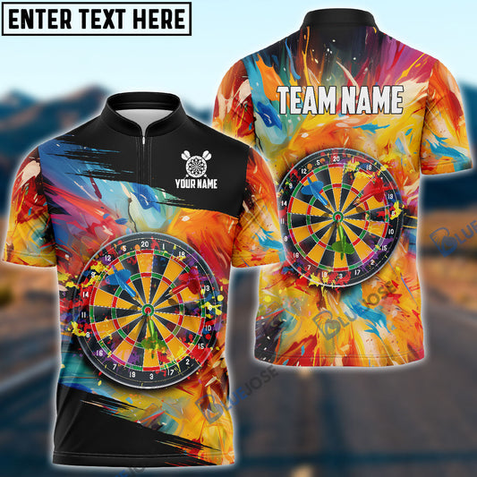 BlueJose Colorful Darts Personalized Name, Team Name Shirt