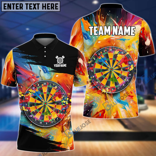 BlueJose Colorful Darts Personalized Name, Team Name Shirt