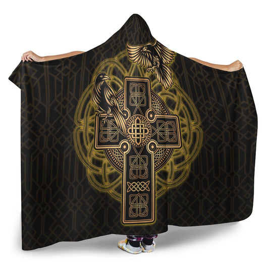 VikingStyle Hooded Blanket -Viking Raven Hooded Blanket A95