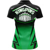 BlueJose Kingpins Green Bowling Customized Name All Over Printed Shirt For Women