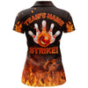 BlueJose Flames Bowling Strike Personalized All Over Printed Shirt For Women Personalized Shirts For Bowling Players