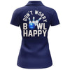BlueJose Dark Blue Bowling Don't Worry Bowl Happy Personalized All Over Printed Shirt For Women