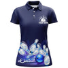 BlueJose Dark Blue Bowling Don't Worry Bowl Happy Personalized All Over Printed Shirt For Women