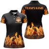 BlueJose Black Flame Bowling Classic Personalized All Over Printed Shirt For Women