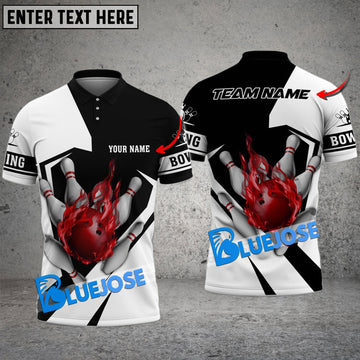 BlueJose Bowling Diamond Line Customized Name, Team Name 3D Shirt