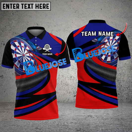 BlueJose Red Blue Wind Darts Personalized Name, Team Name Shirt