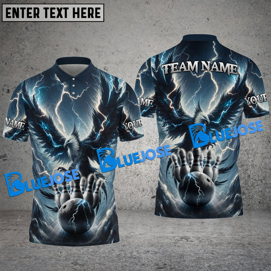 BlueJose Bowling And Pins Thunderbird Customized Name, Team Name 3D Shirt