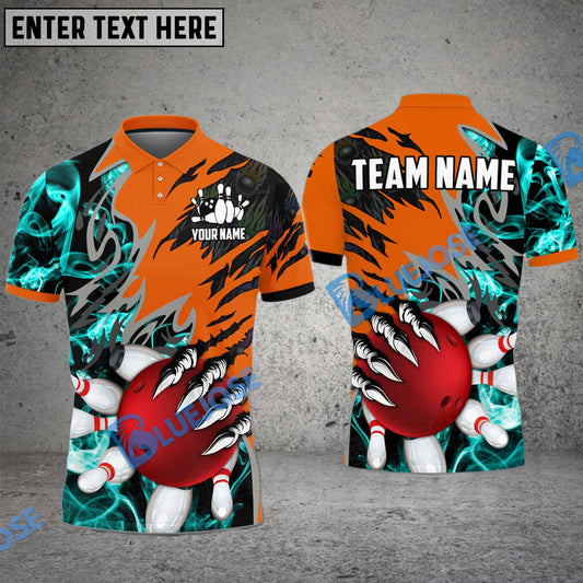 BlueJose Bowling And Pins Smoking Claws Customized Name 3D Shirt ( 6 Colors)