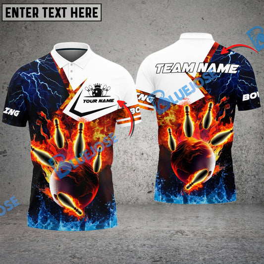 BlueJose Bowling And Pins Three Elements Of The God Multicolor Customized Name 3D Shirt ( 4 Colors )