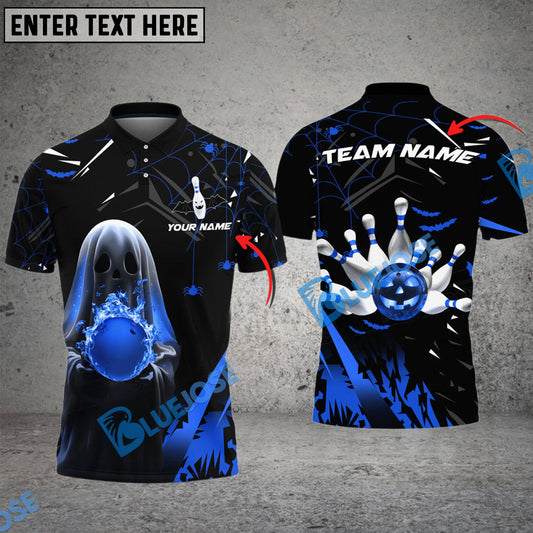 BlueJose Bowling And Pins Ghost Customized Name 3D Shirt ( 6 Colors)