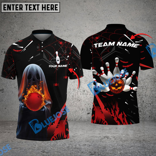 BlueJose Bowling And Pins Ghost Customized Name 3D Shirt ( 6 Colors)