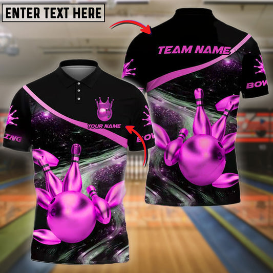 BlueJose Bowling And Pins Premium Customized Name 3D Shirt ( 6 Colors)