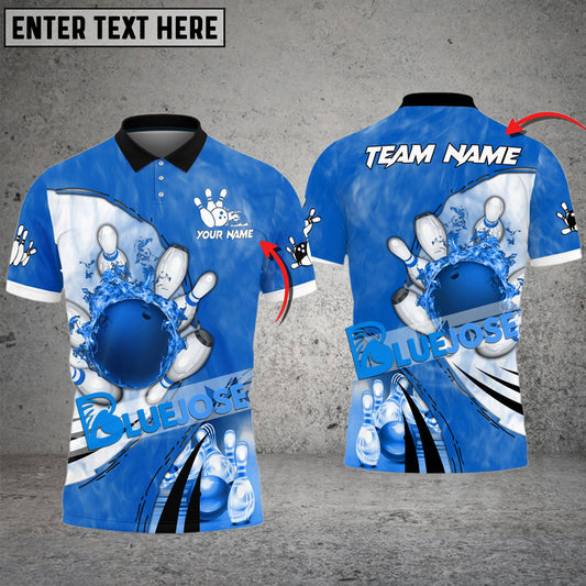 BlueJose Bowling And Pins Flaming Sport Jersey Multicolor Customized Name 3D Shirt (4 Colors)