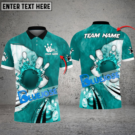 BlueJose Bowling And Pins Flaming Sport Jersey Multicolor Customized Name 3D Shirt (4 Colors)