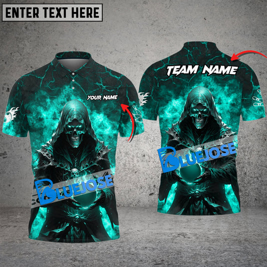 BlueJose Bowling And Pins Flame Magician Multicolor Customized Name 3D Shirt (4 Colors)