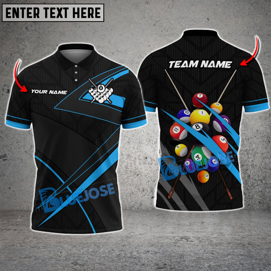 BlueJose Billiards 8 Lightning Spike Personalized Name, Team Name Unisex Shirt (4 Colors)