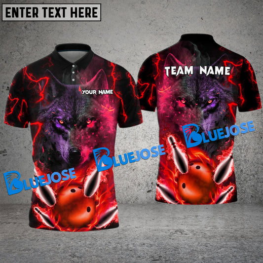 BlueJose Bowling And Pins Lightning Wolf Customized Name 3D Shirt (6 Colors)